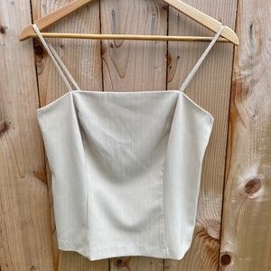 90s beige straight necked tank top